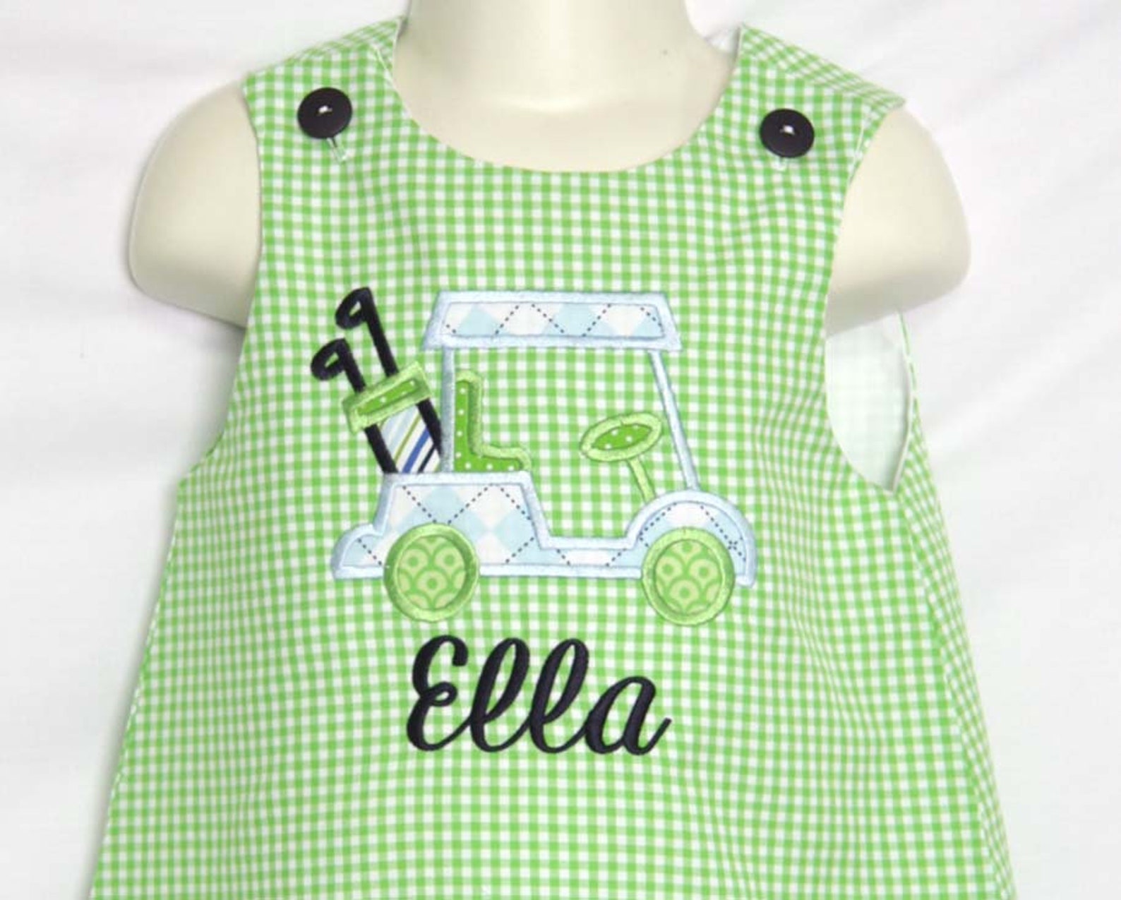 Baby Girl Golf Outfit is a Green Jumper Dress for a 1st Etsy