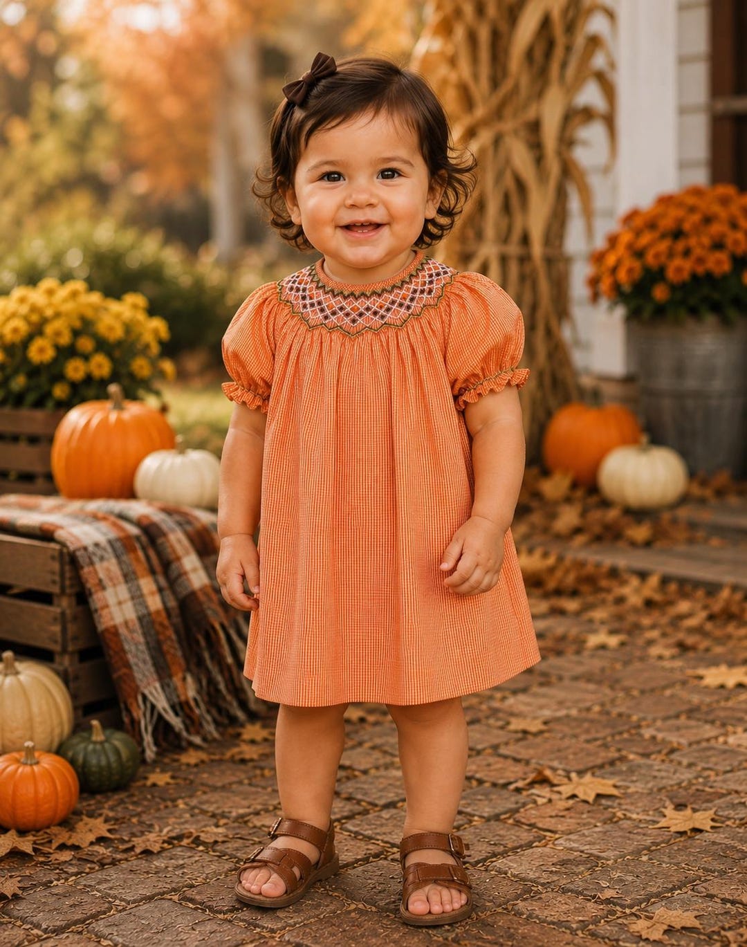 thanksgiving dresses Smocked Dress - Thanksgiving Day Dress - Toddler - Baby Thanksgiving Outfit - Fall Smocked Dresses by Zili Kids EE008 Sleeve Size:34/35 Source 2022 Spring Women's Category_Kurta Sets Sweater dress 100% Polyester