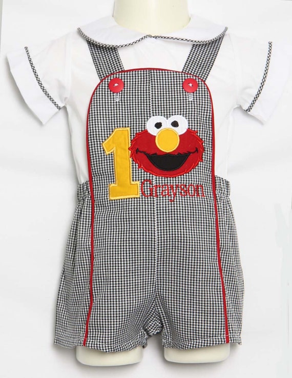 Elmo Birthday Outfit Baby Boy Clothes Elmo Birthday Outfit Etsy