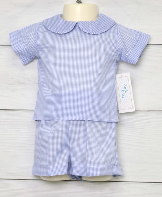 Ring Bearer Outfit, Toddler Boy Clothes, Baby Boy Dress Clothes, Toddler Boy Dressy Outfit, Peter Pan Collar Shirt, Summer Wedding 292211 Il_570xn