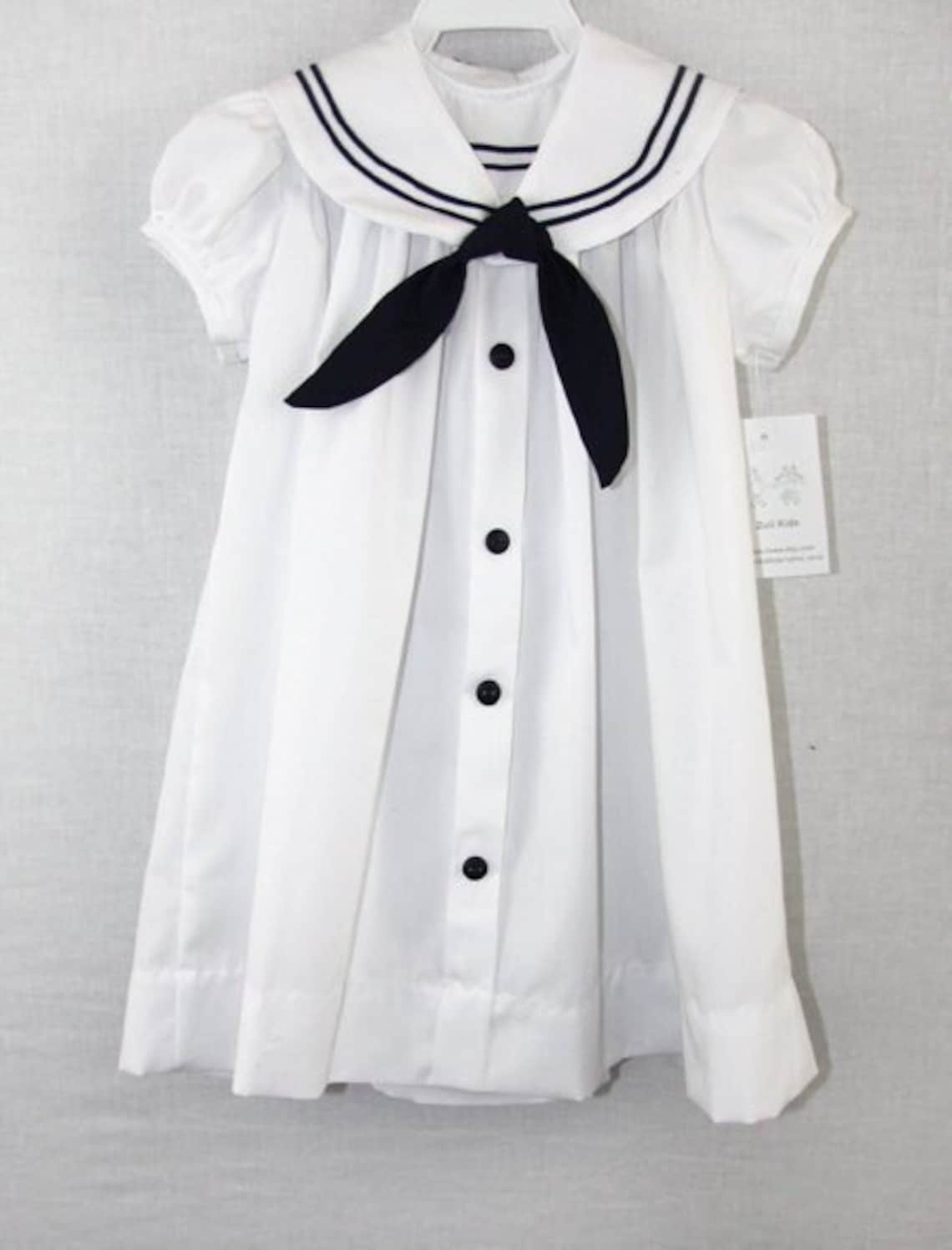 Kissy Kissy Toddler Girls Sailor Collar Dress - Blue Sails & Whales main image 1