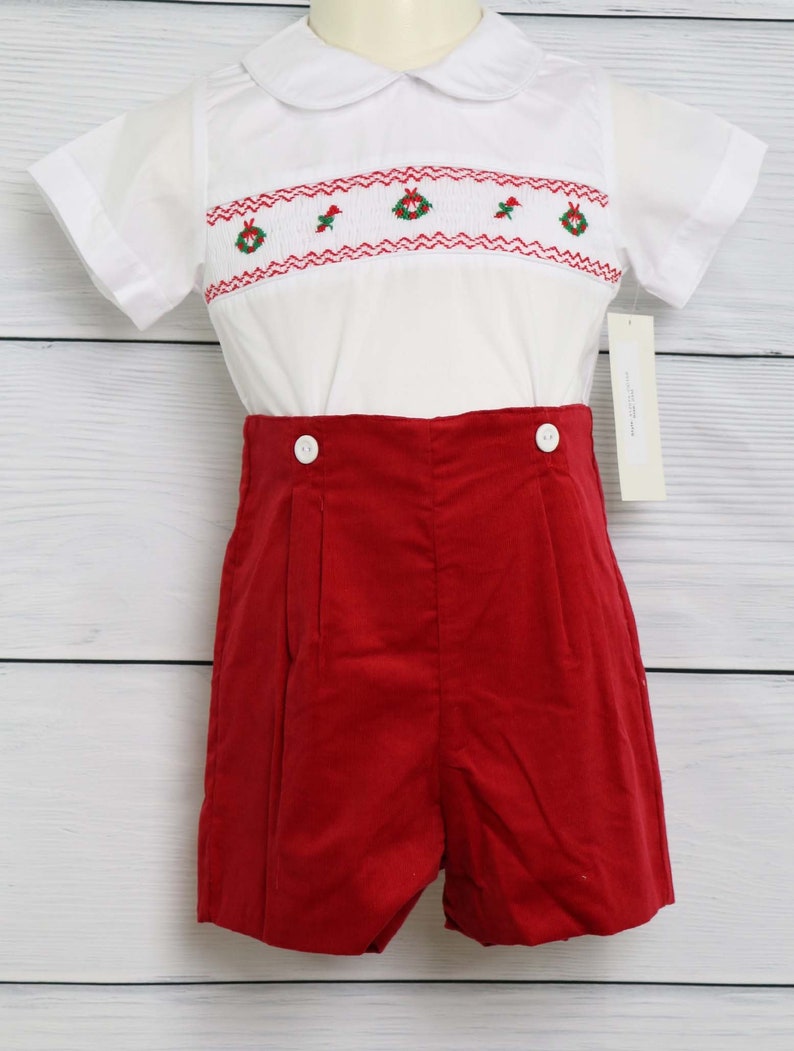 boy smocked christmas outfits