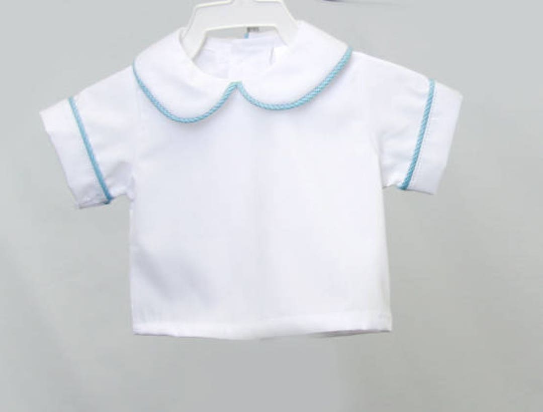 Baby Boy Dress Shirt, Baby Boy Shirts, Baby Boy Peter Pan Collar Shirt