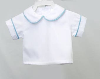 Baby Boy Dress Shirt, Baby Boy Shirts, Baby Boy Peter Pan Collar Shirt, Peter Pan Collar Shirt Toddler, Infant Dress Shirt, Zuli Kids 292822