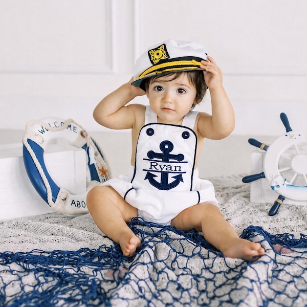 Tutina da marinaio per neonato - Pagliaccetto per il primo compleanno a tema nautico di Zuli Kids 291867