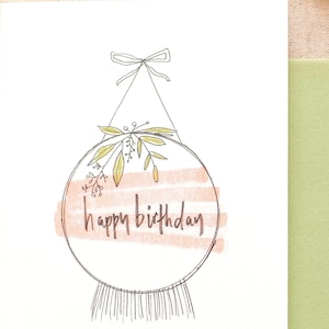 Happy Birthday Traumfänger Makramee Kranz Geburtstag Traumfänger Kranz Makramee botanische Karten Boho Chic Geburtstagskarte Kranzkarte