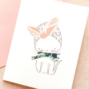Cartes de correspondance de chat| Baby Shower Kitty | Faire-part pour fillette | Boîte de 6