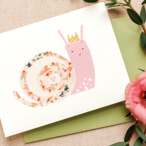 BOX OF 6 Snail Cute Nursery Baby Girl Ankündigung Baby Shower Girl Notecards Snail Notecard Snail Mail