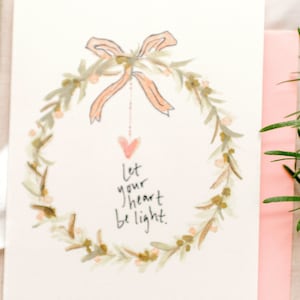 Cartes de Noël Laissez votre coeur être léger BOÎTE DE 6 Joyeux Noël, amour, voeux des Fêtes