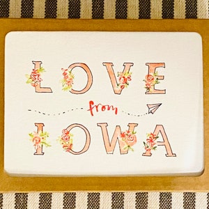 Amor desde Iowa / Caja de 6 / San Valentín de Iowa / acuarela / Acuarela de San Valentín / Saludos de Iowa / Iowa / Iowa City /