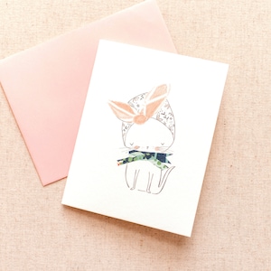 Single cat/kitty notecard nursery baby shower cat lovers