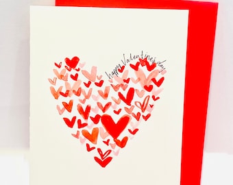Box of Valentine’s | Valentine Cards | Blank Valentine | watercolor valentine | hand lettering | valentine notecard | I love you | Big heart