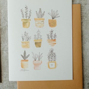 Cartão Suculento Cartão de Planta Cartão de Saudação de Planta Moderna Amante de Plantas Suculenta Aloe Plant Mom