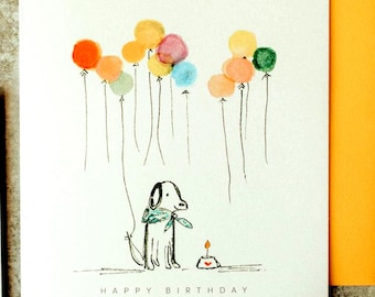 Happy Birthday Dog |  Birthday Card Dog | Greeting card for dog lovers | first birthday dog
