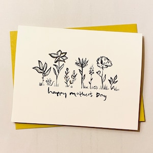 Happy Mothers Day | general Mother’s Day card | friend Mothers Day | Floral Mothers Day | black and white floral