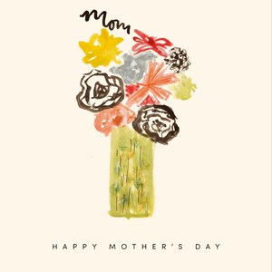 Cartão de buquê de aquarela feliz dia das mães