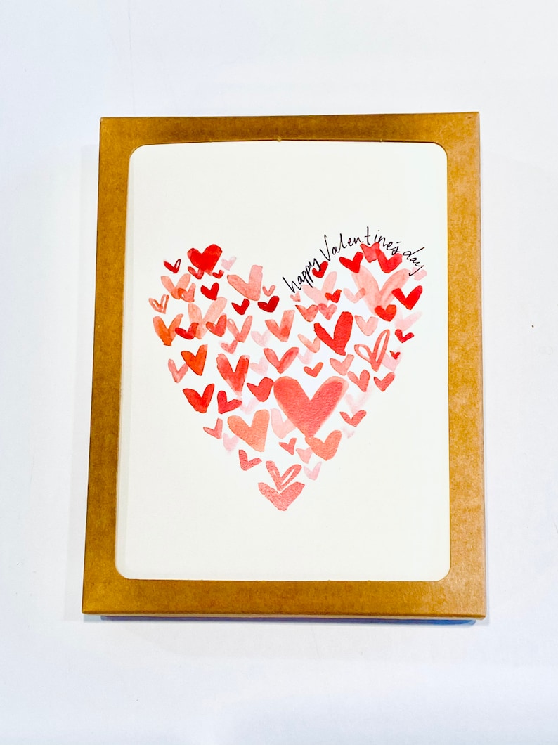 Box of Valentines Valentine Cards Blank Valentine Watercolor Valentine