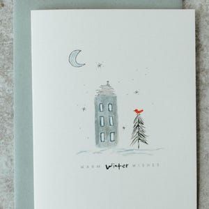 Box-Set WARM WINTER WISHES, Kardinalvogel, Blaues Haus