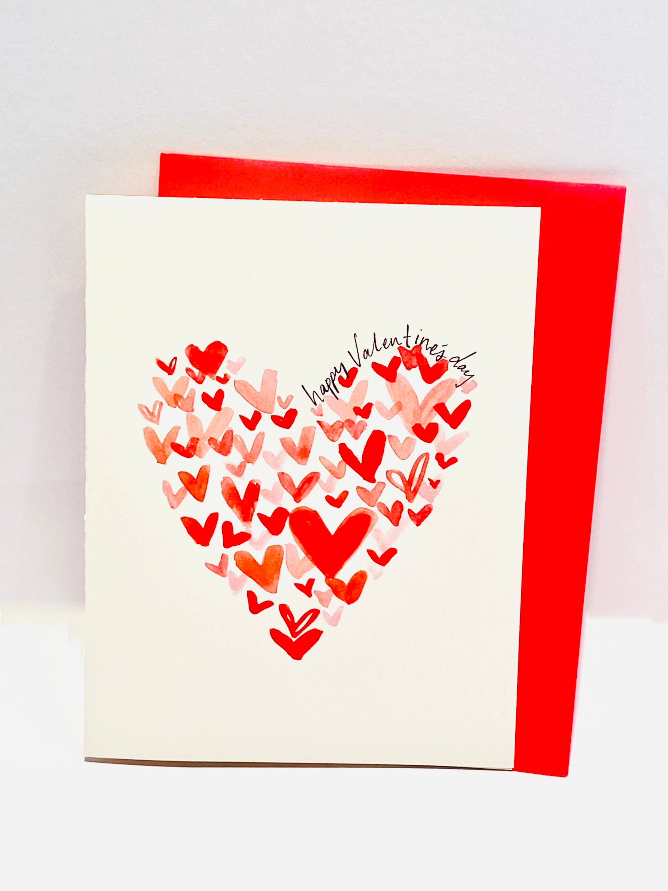 Valentines Day Card Love Hearts Watercolor Hearts Big Heart Blank Valentine  