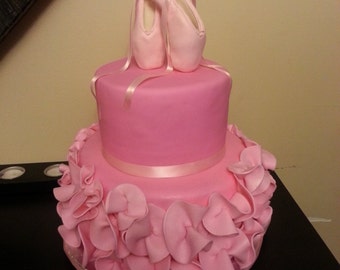 ballerina shoe cake topper pointe shoe gum paste sugar ballet dancer ballet edible sugar pink teal swan lake