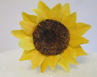 Wafer paper sunflower cake topper, Wafer paper flowers, sugar flowers for cakes, Wedding, Bridal, Birthday, Celebration cake
