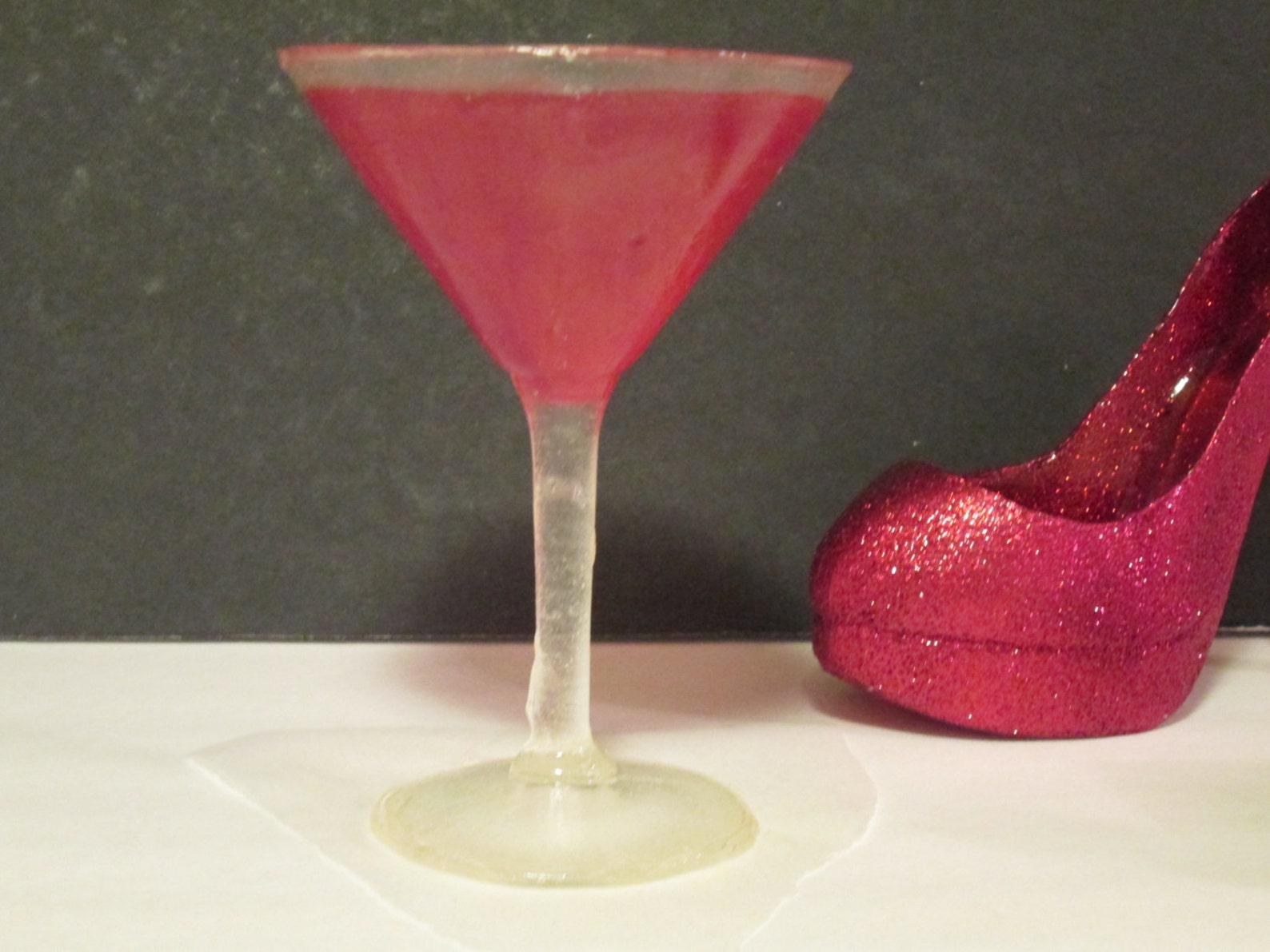 Martini glass cake topper sugar edible wedding bridal shower Etsy