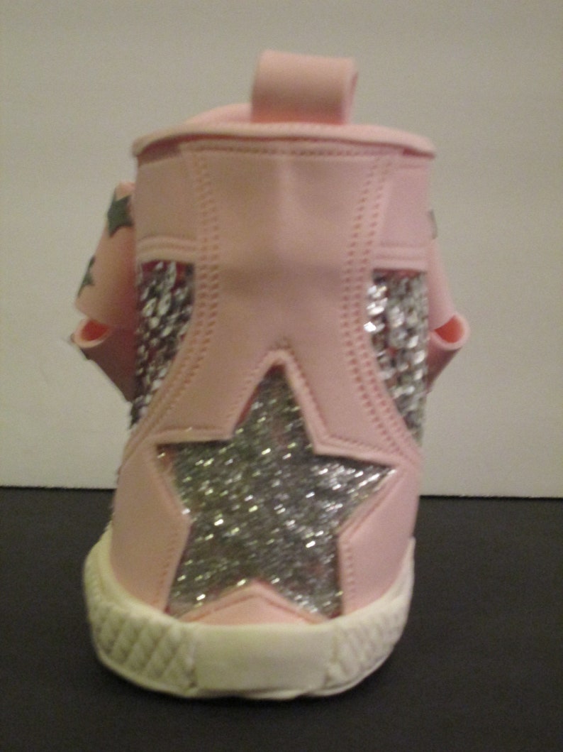 high top sneaker cake topper girls tweens sequins glitter sparkle gum paste sugar