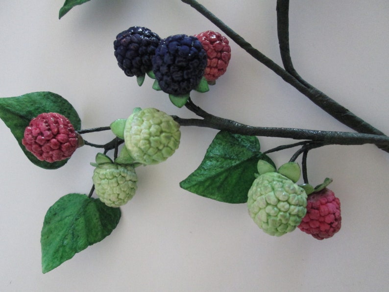 Realistic Raspberry Cake Toppers, Filler Flowers, Handmade Gumpaste ...