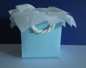 handmade blue gift bag cake topper gum paste sugar edible