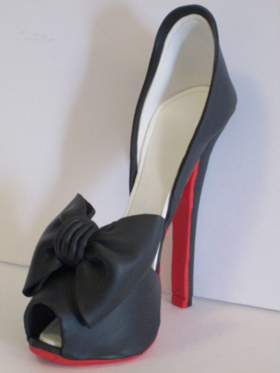 High Heel Shoe Cake Topper Gum Paste Fondant Red Bottom Sugar 