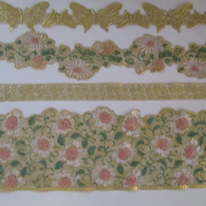 Gorgeous gold edible hand painted Cake Lace with roses daisies and butterflies Floral embroidery cake lace with flowers and butterflies