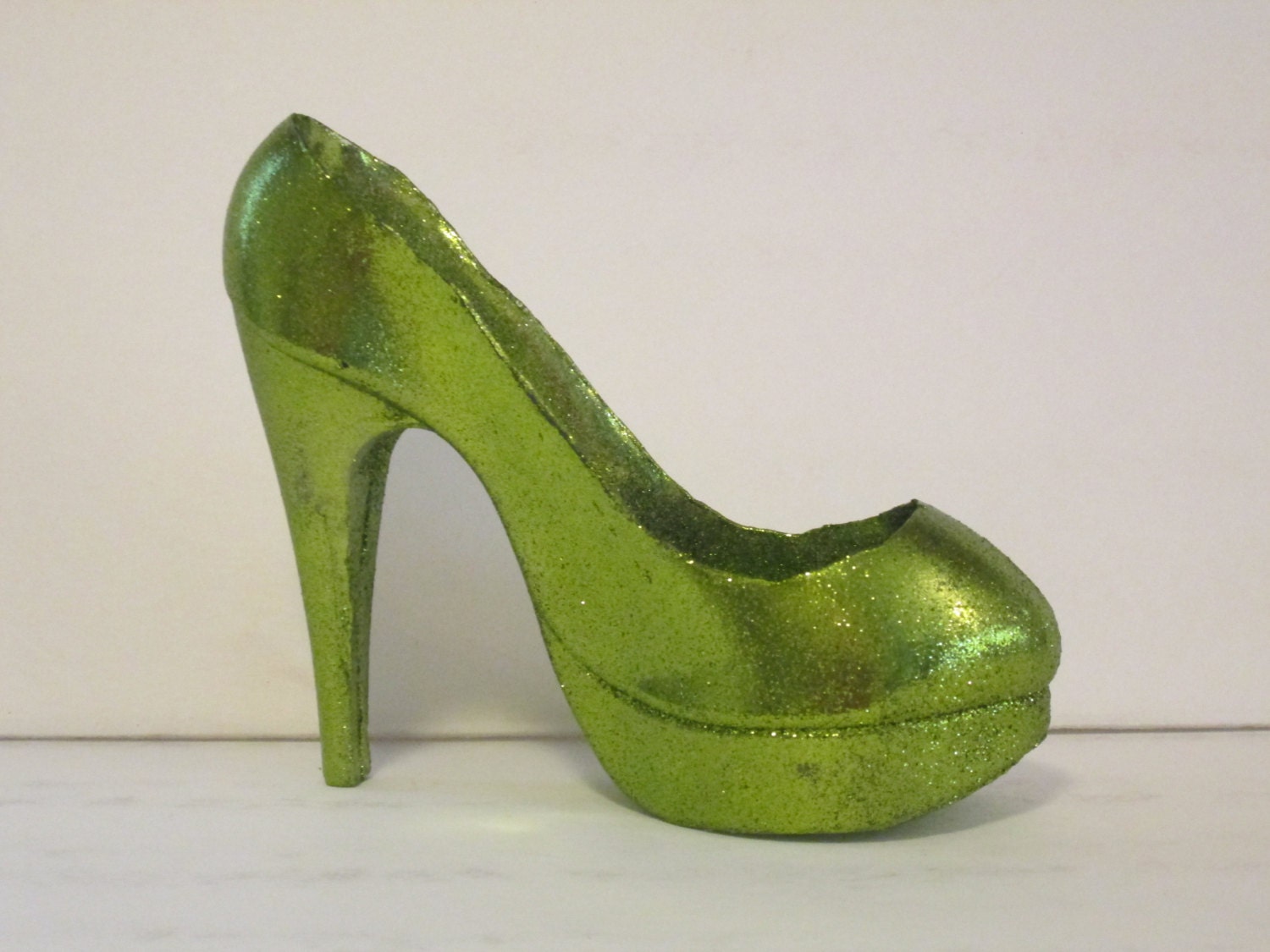 High Heel Shoe Cake Topper Hot Lime Green Metalic Avocado - Etsy