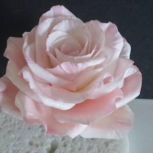 Realistic large rose cake topper for wedding or bridal cakes, gumpaste edible sugar flowers for celebration cakes