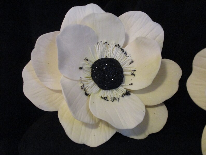 handmade Japanese Anemone sugar flowers cake topper wedding bridal edible gum paste image 2