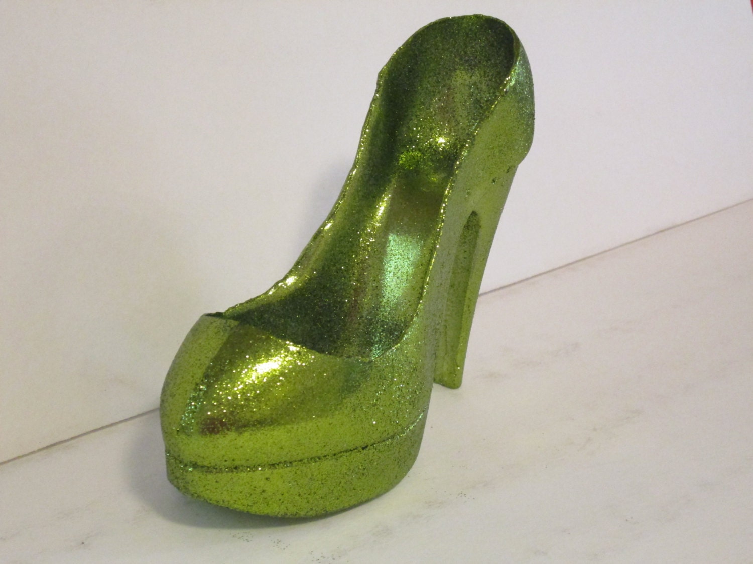 High Heel Shoe Cake Topper Hot Lime Green Metalic Avocado - Etsy