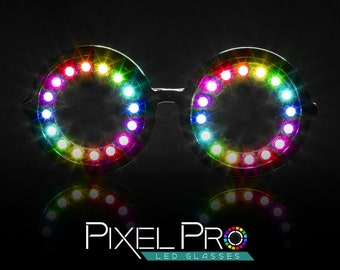 Glofx Pixel Pro LED Glasses 350 Modes Rainbow Colors Full Spectrum Super Bright Cool Effects Strobing Modes Rave Eye Costume EDM Party Etsy UK