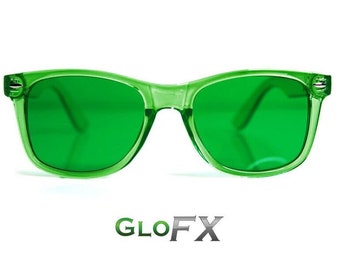 GloFX Green Color Therapy Glasses Poker Glasses Enhance Feelings of Harmony & Relaxation EDM Scene DJ Rave Eyewear