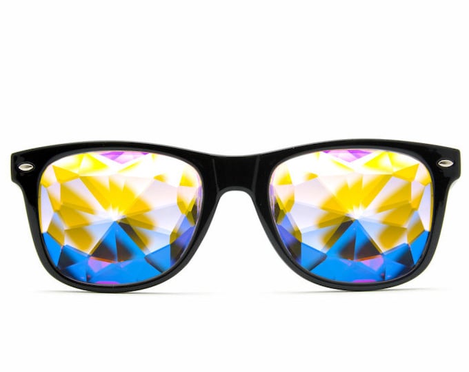 Xtra Lite Kaleidoscope Glasses Clear Multifaceted Rainbow Kaleidoscope Lenses for Rave