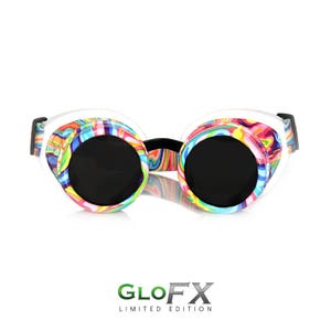 GloFX Kandi Swirl Goggles Padded Limited Edition Sunglasses Extreme-Comfort Rubber Pads Adjustable Elastic Band Rave Lights Party Glasses