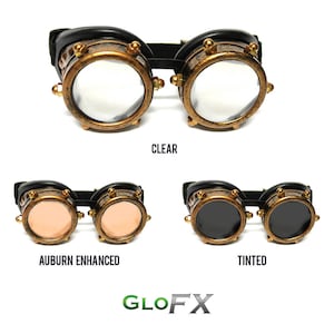 GloFX Copper Bolt Beugung Gepolsterte Brille Gummipads Klassischen Vintage-Stil Hart beschichtetes Kupfer Rave Dust EDM Play