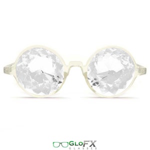 GloFX Clear Kaleidoscope Glasses- Clear Lenses Intense Kaleidoscopic Effect Eyewear Multi-Faceted Goggles Ravers DJ Dancers