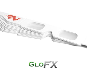20 Pack - GloFX Heart Effect Paper Cardboard Diffraction Glasses - Fun Heart Shape Design Dual Fold One Size Rave Prism EDM