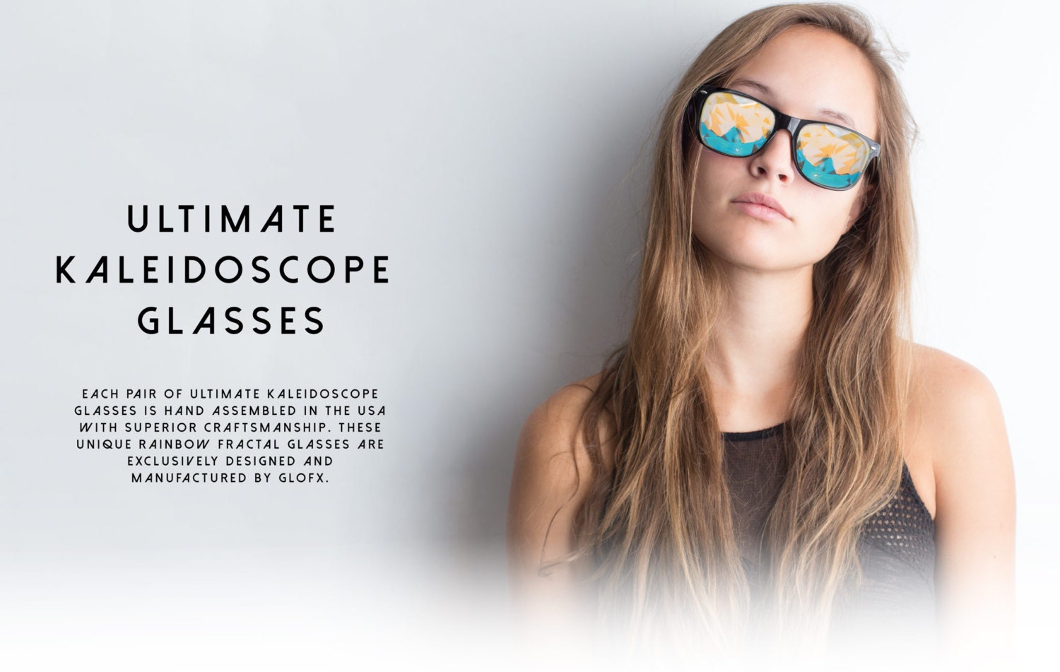 SALE Ultimate Kaleidoscope Glasses Black Edge Cut Lenses Rainbow Spectrum Technology Lightweight Flat Back Party Etsy UK