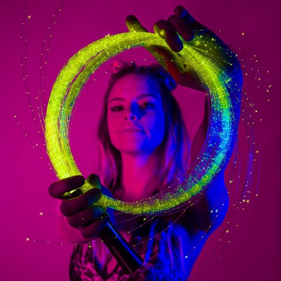 Space Whip Pro LED Fiber Optic Whip Great w/ Flow Toys Rave Lights Poi