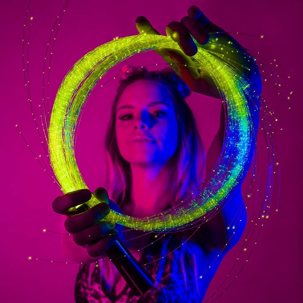 Led Fiber Optic Whip AMKI 6ft Rechargeable , 360 Swivel 36 Mode Effects 360 Photo Booth Machine