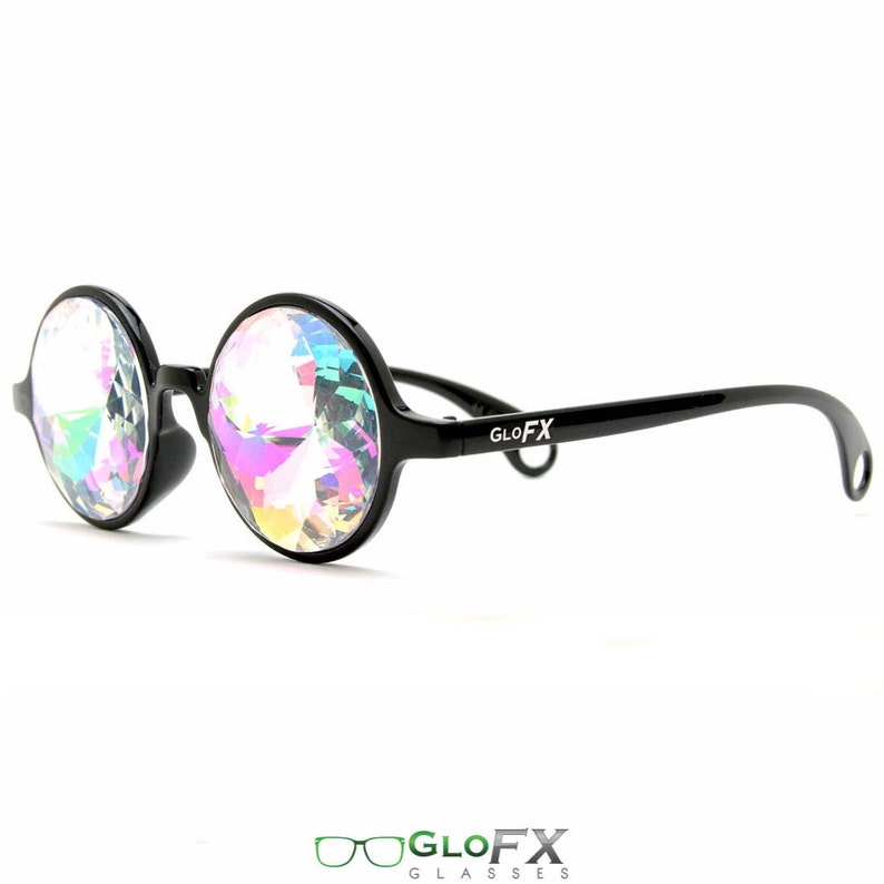 GloFX Kaleidoscope Glasses Goggles Rainbow Laser Cut Glass Crystals Rainbow Rave Eye Wear Light Diffraction edm image 2