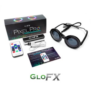 GloFX Pixel Pro LED Glasses 350 Modes Rainbow Colors Full Spectrum Super Bright Cool Effects Strobing Modes Rave Eye Costume EDM Party image 9