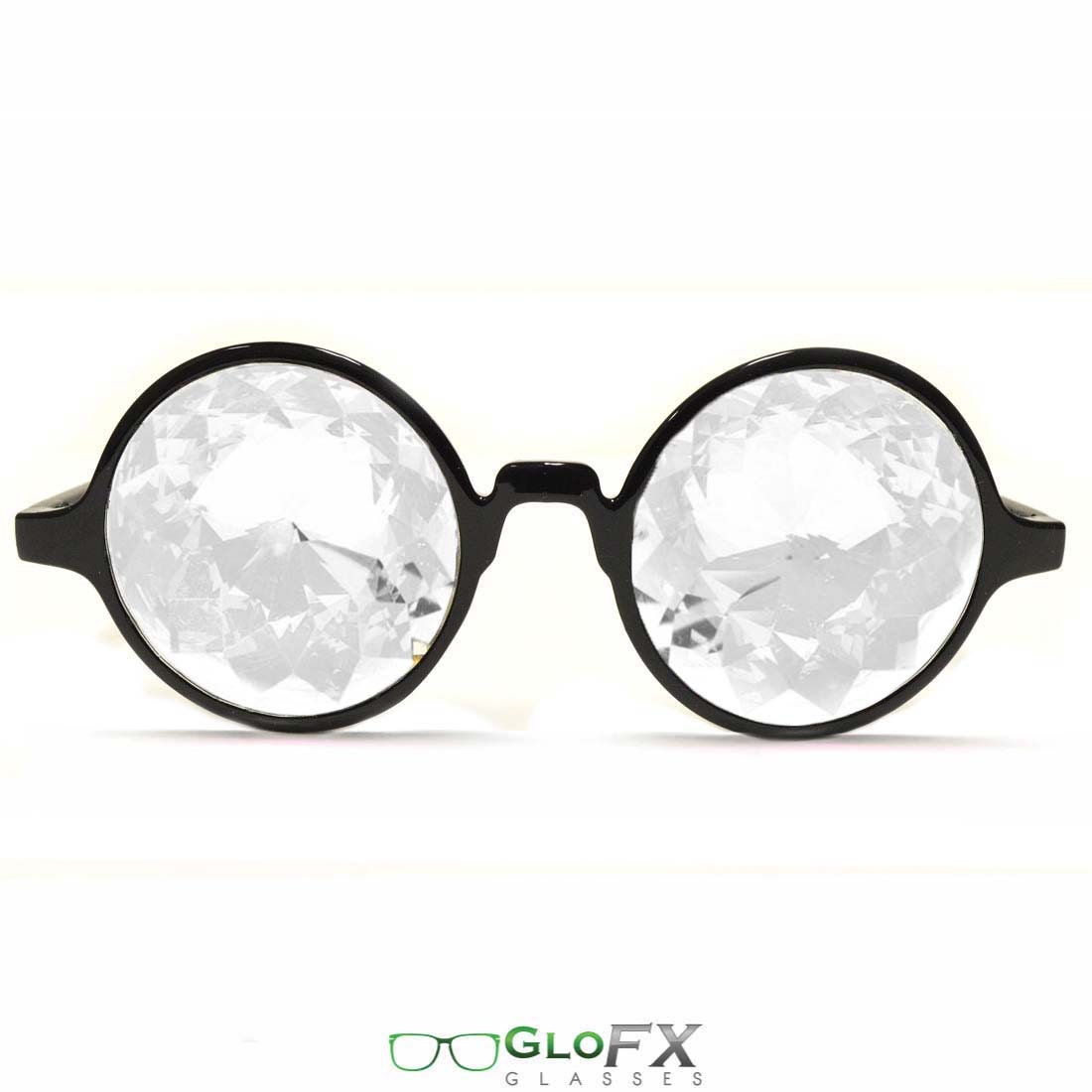 GloFX White Prism Kaleidoscope Goggles Steampunk Rave Crystal Glasses 