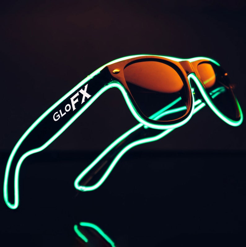 Big Brand Low Price Green El Wire Light Up Sunglasses Led Rave Blinking Edm Etsy Hong Kong Brand Direct Supply Www Himmelhomehealth Com