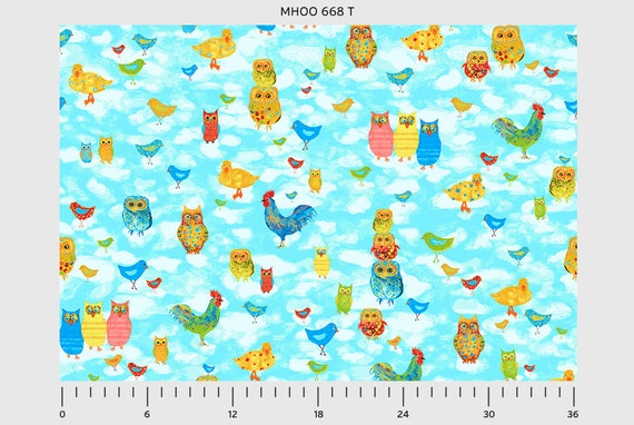 Moos and Hoos Yellow with white flowers by Ingrid Blixt for PB Textiles-1 yard